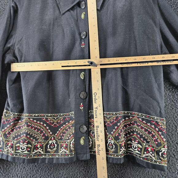 Crossing Pointe Womens Jacket Multi-Color Size Large Rayon Blend Embroidered - Picture 3 of 14